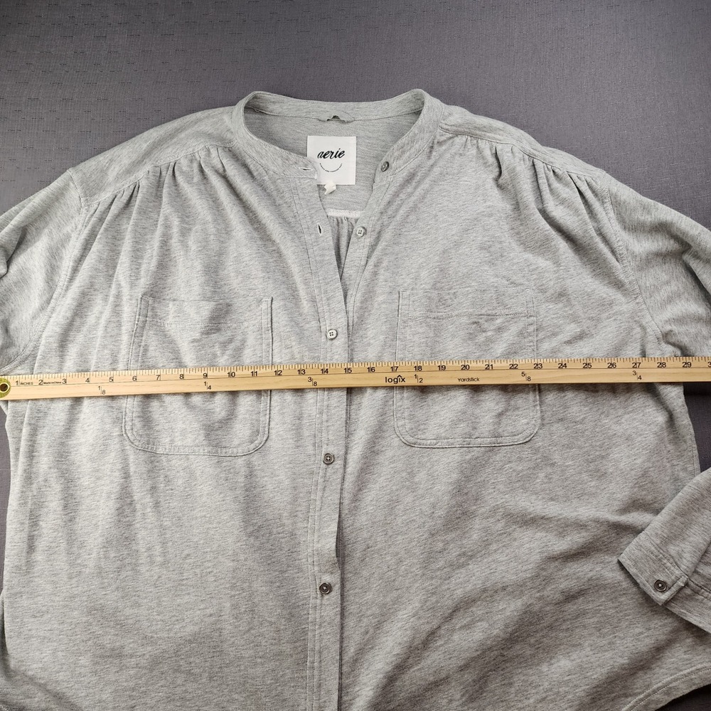 Aerie Adaptive Cardigan Magnetic Snaps Oversized XL Grey Heather Cozy Knit Top - Picture 6 of 14